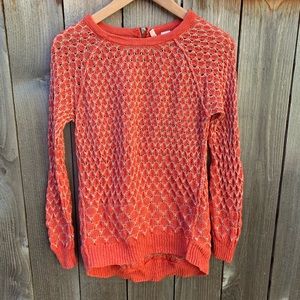 Moth Anthropologie Orange Long Sleeve Sweater Top